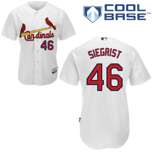 Kevin Siegrist #46 MLB Jersey-St Louis Cardinals Men's Authentic Home White Cool Base Baseball Jersey